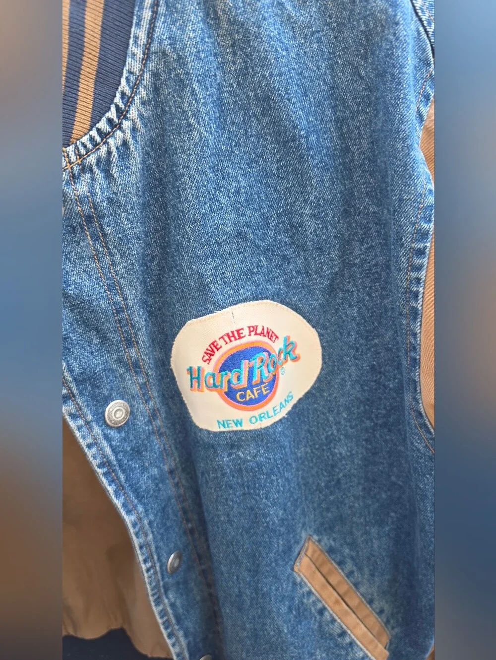 Vintage 90s Dunbrooke Varsity Denim Jacket Large Mens